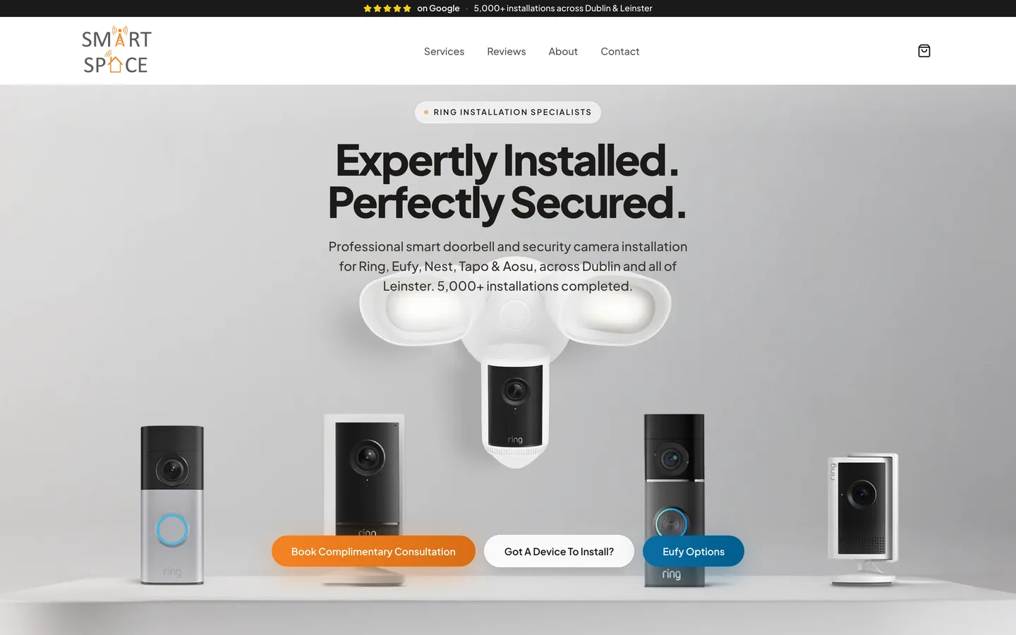 The smart-space.ie homepage, a site we built and run